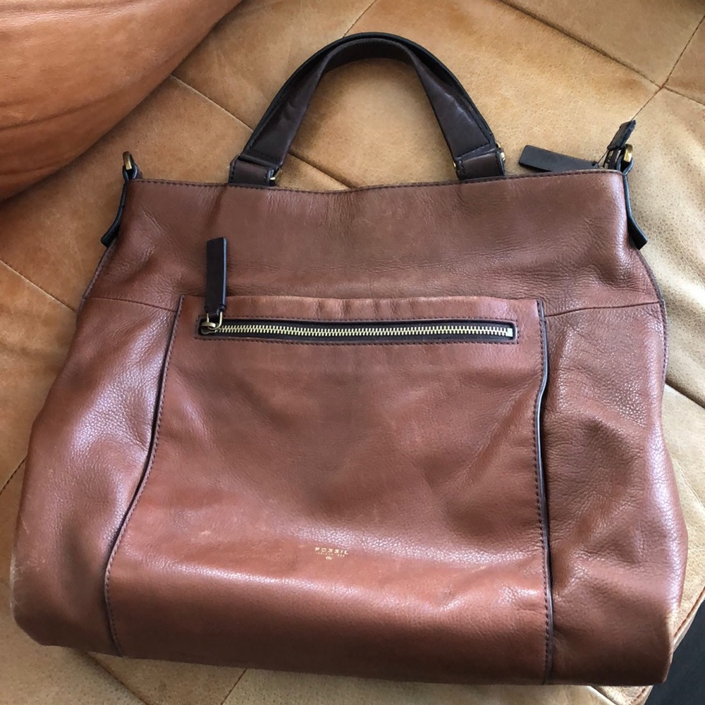 COPY - Fossil Leather Brown Handbag